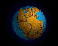 Animation of Pangea supercontinent breaking up into continental masses that move about the Earth's surface