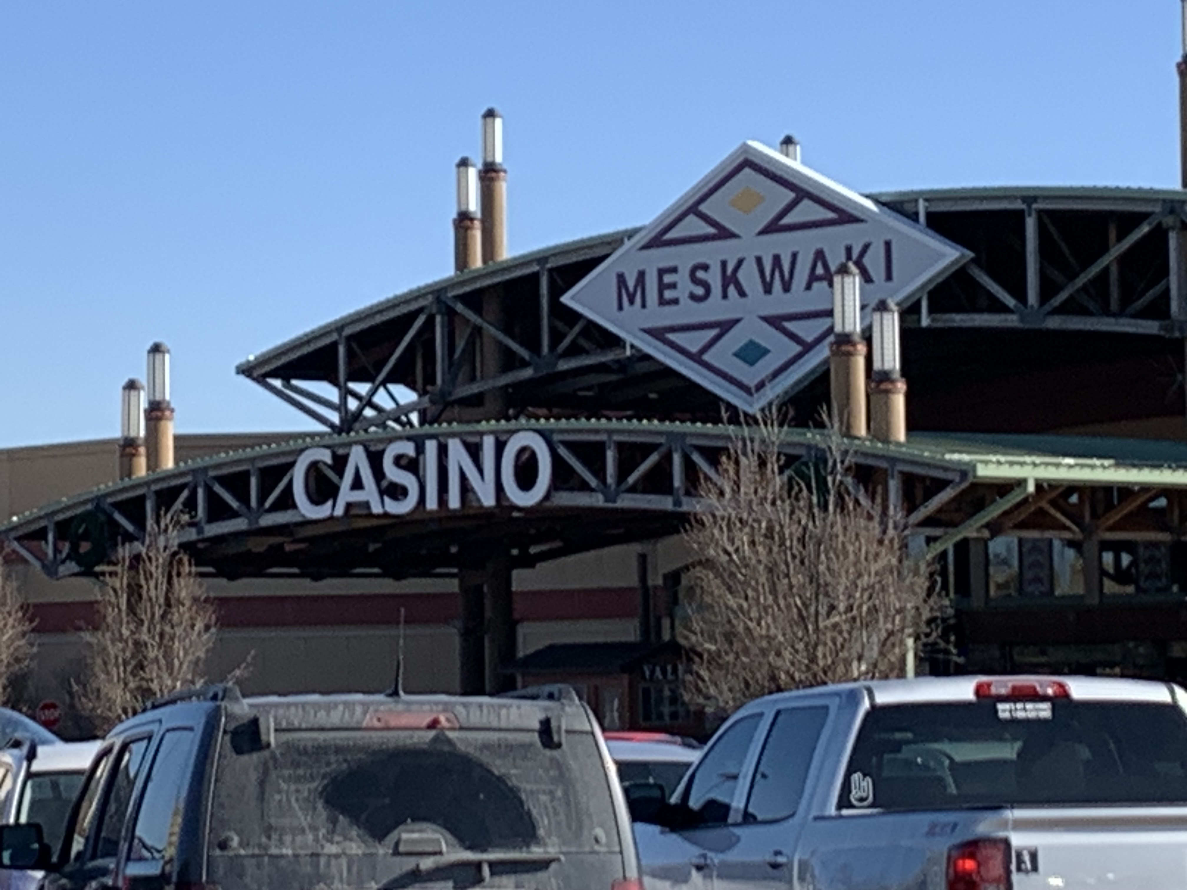 Façade of a casino operated by the Meskwaki Tribe in Tama, IA